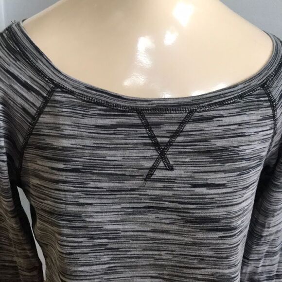 joe fresh marled black/grey stretch knit top, XS - Picture 2 of 3